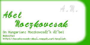 abel moczkovcsak business card